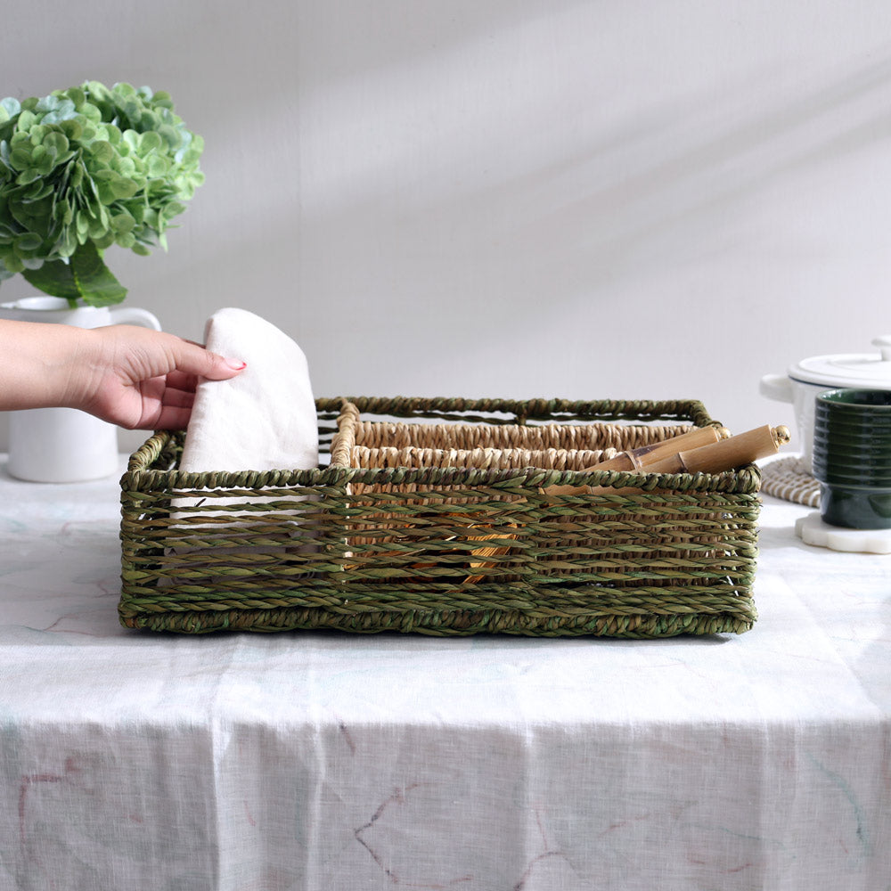 Seagrass Sectioned Organiser - Olive