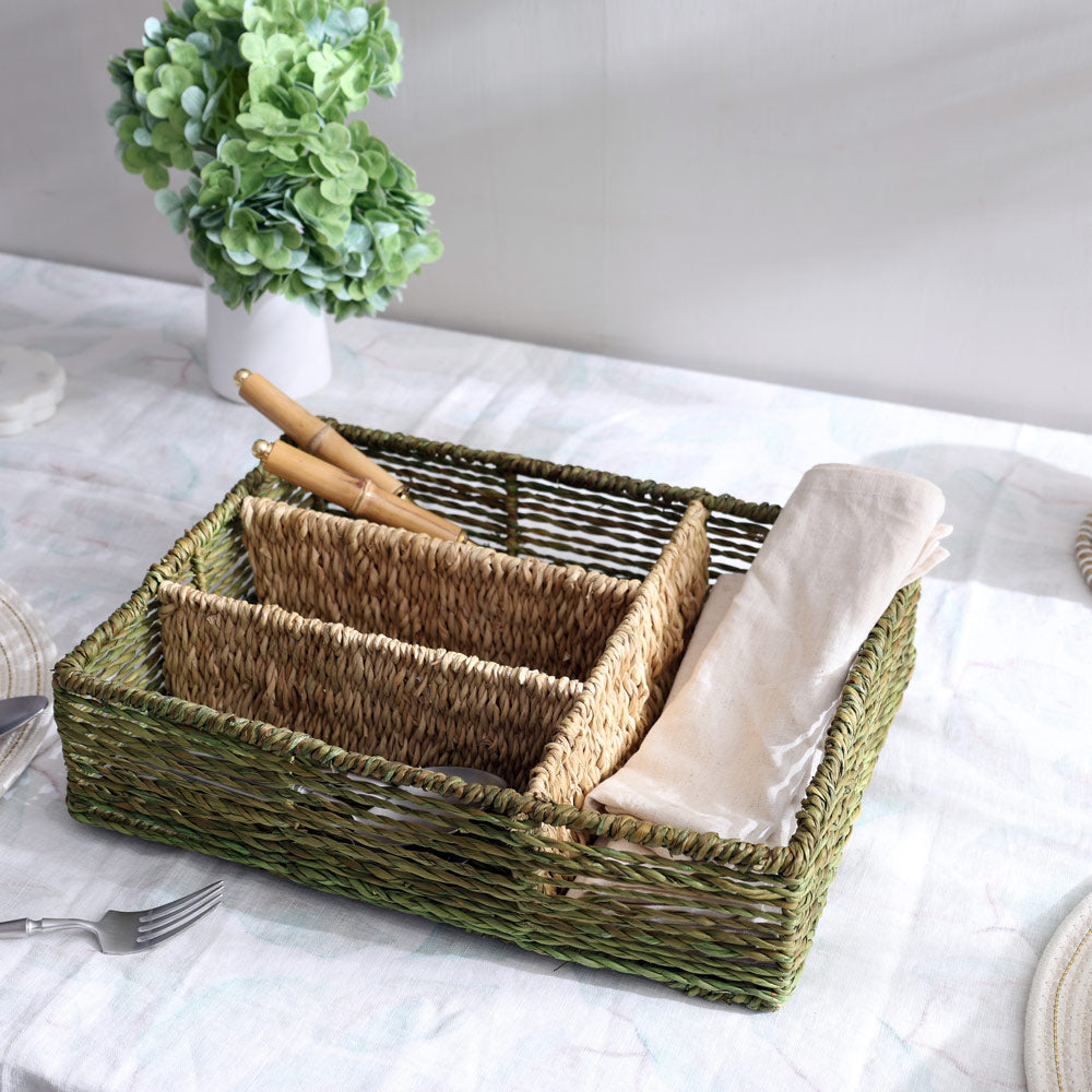Seagrass Sectioned Organiser - Olive
