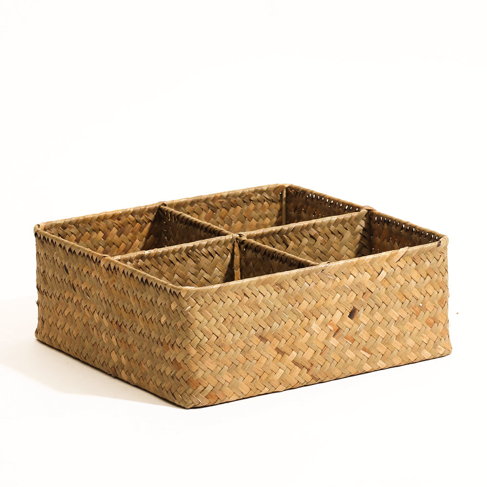 Seagrass Square Sectioned Organiser - Natural