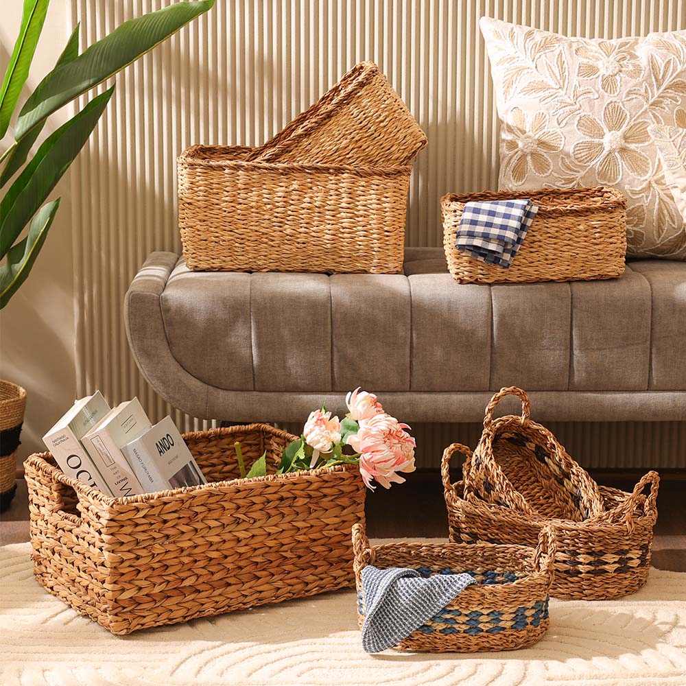 Seagrass Rectangular Braided Storage Basket XL - Natural