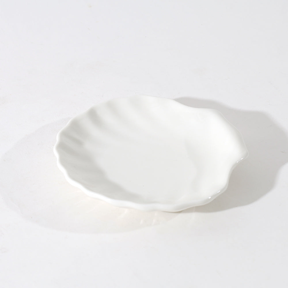 Seashell Porcelain Small Plate - White