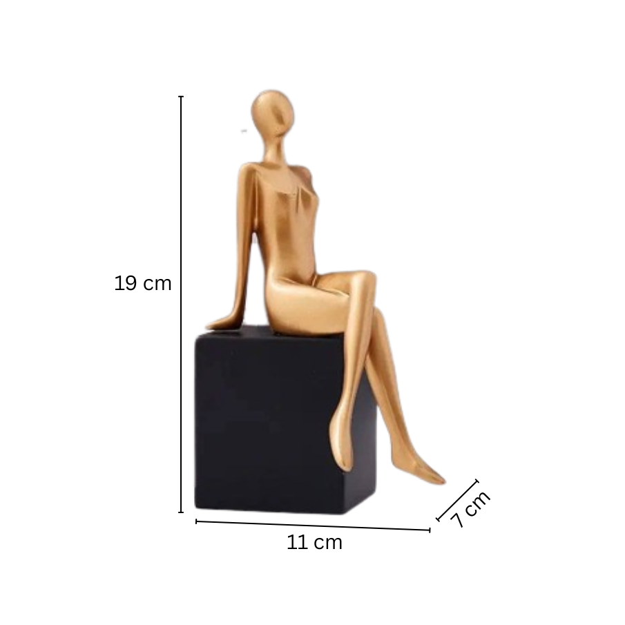 Seated Bookends, Set of 2 - Black & Gold