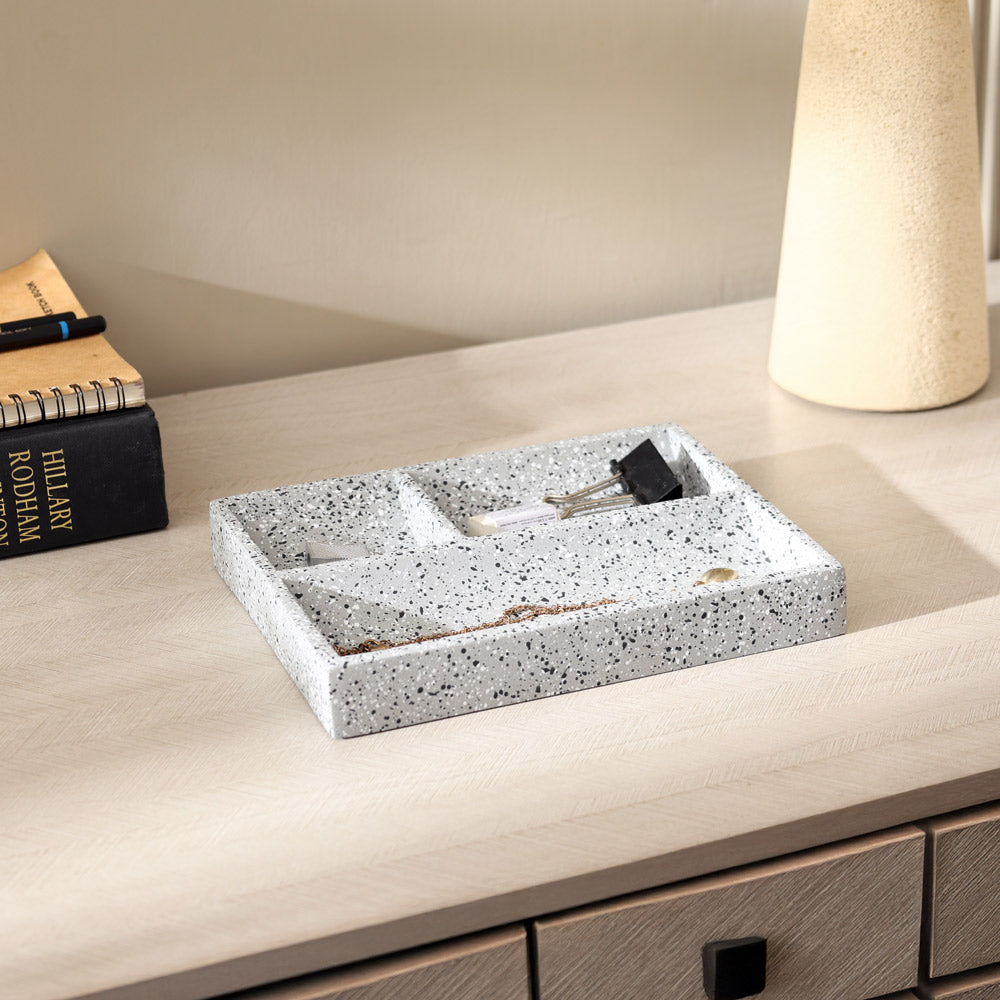 Sectional Desk Tray - Speckled Grey