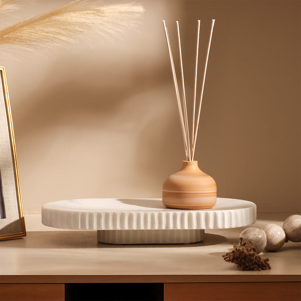 Soli Marble Elevated Tray Medium - White