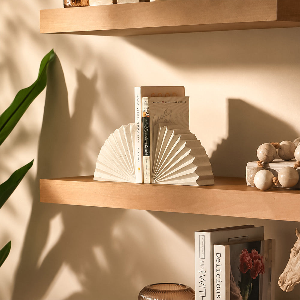 Sensu Fan Bookends, Set of 2 - Speckled Grey