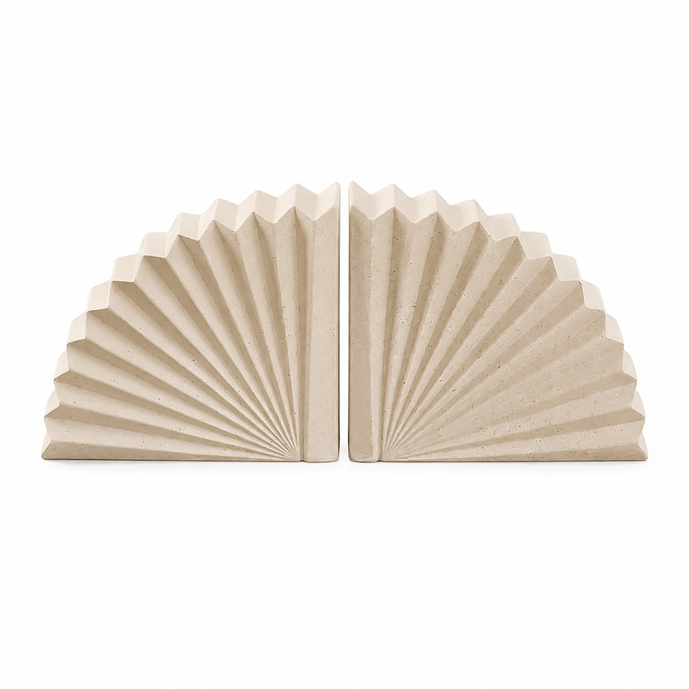 Sensu Fan Bookends, Set of 2 - Speckled Grey