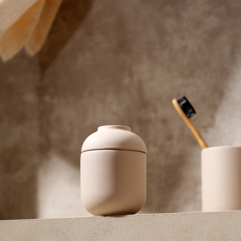 Sensu Jar With Lid - Beige