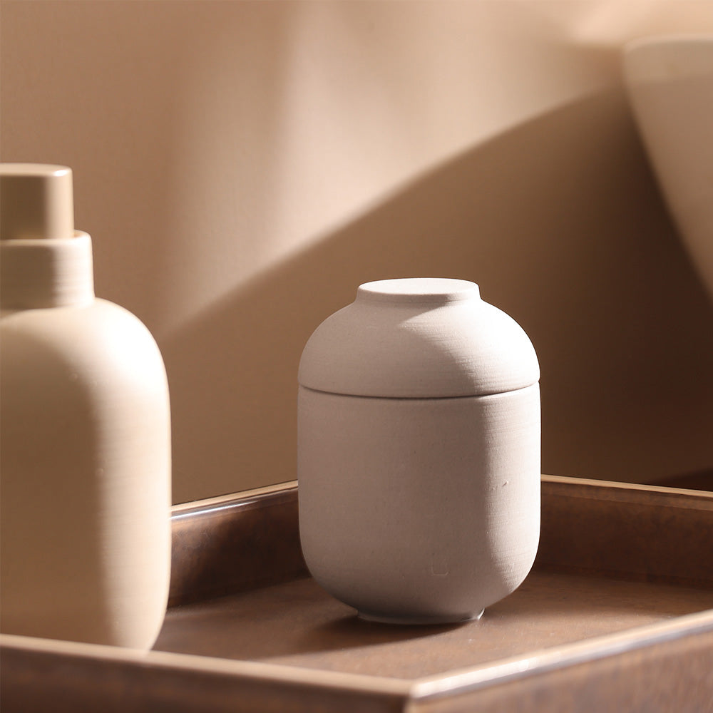 Sensu Jar With Lid - Taupe