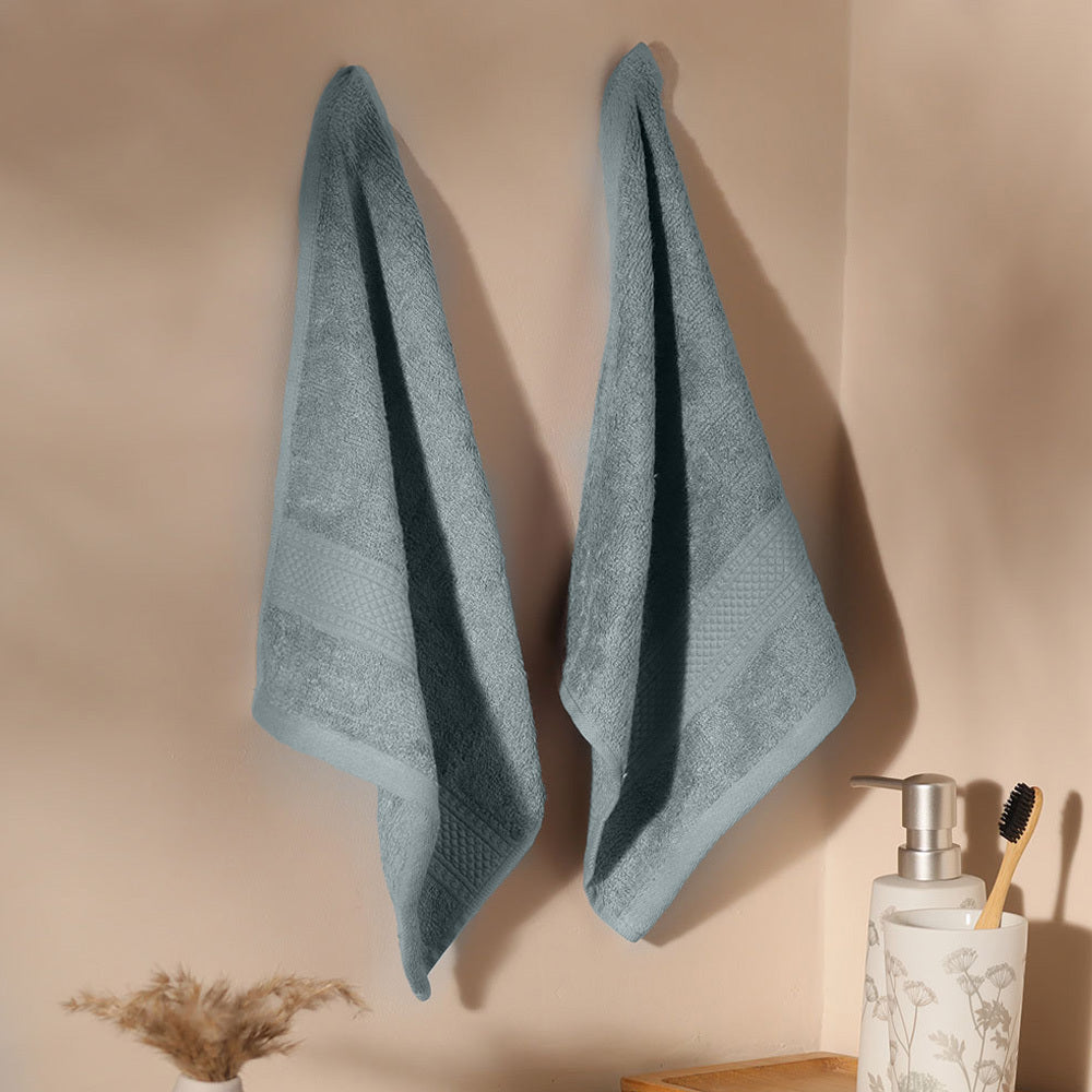 Senza Bamboo & Cotton Face Towels, Set of 2 - Sea Blue