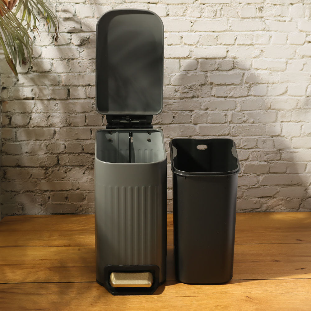 Lines Slim Pedal Bin 6L - Grey