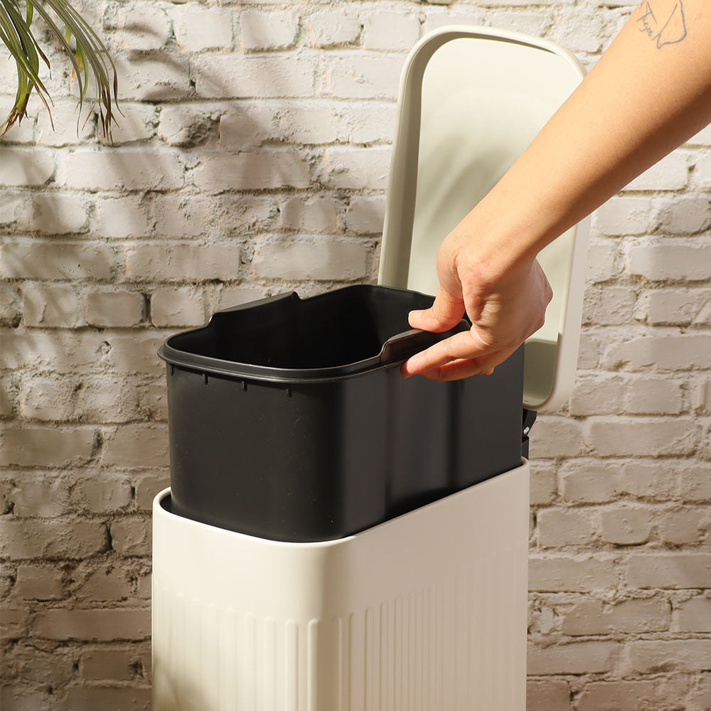 Lines Slim Pedal Bin 6L - White