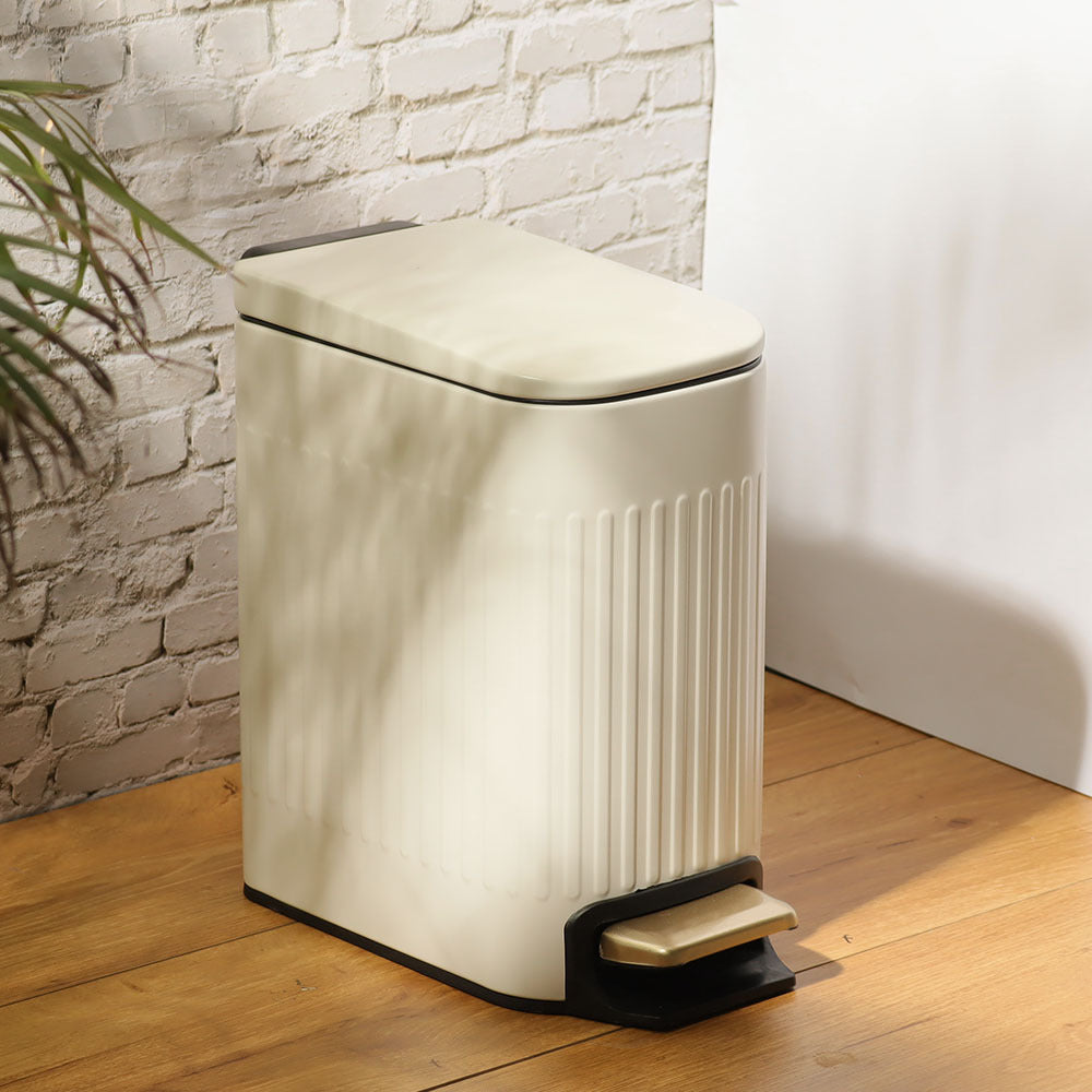 Lines Slim Pedal Bin 6L - White