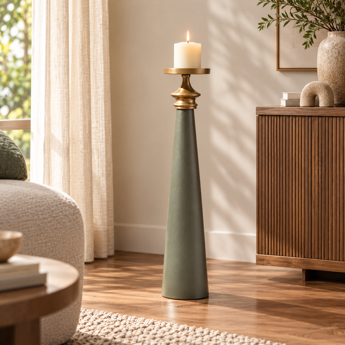 Kinsley Pillar Candle Holder XXL - Grey Gold