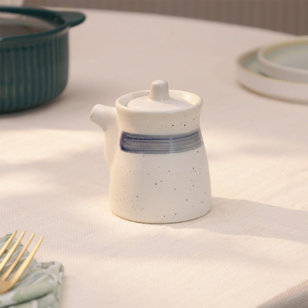 Seta Ceramic Condiment Dispenser - White Grey