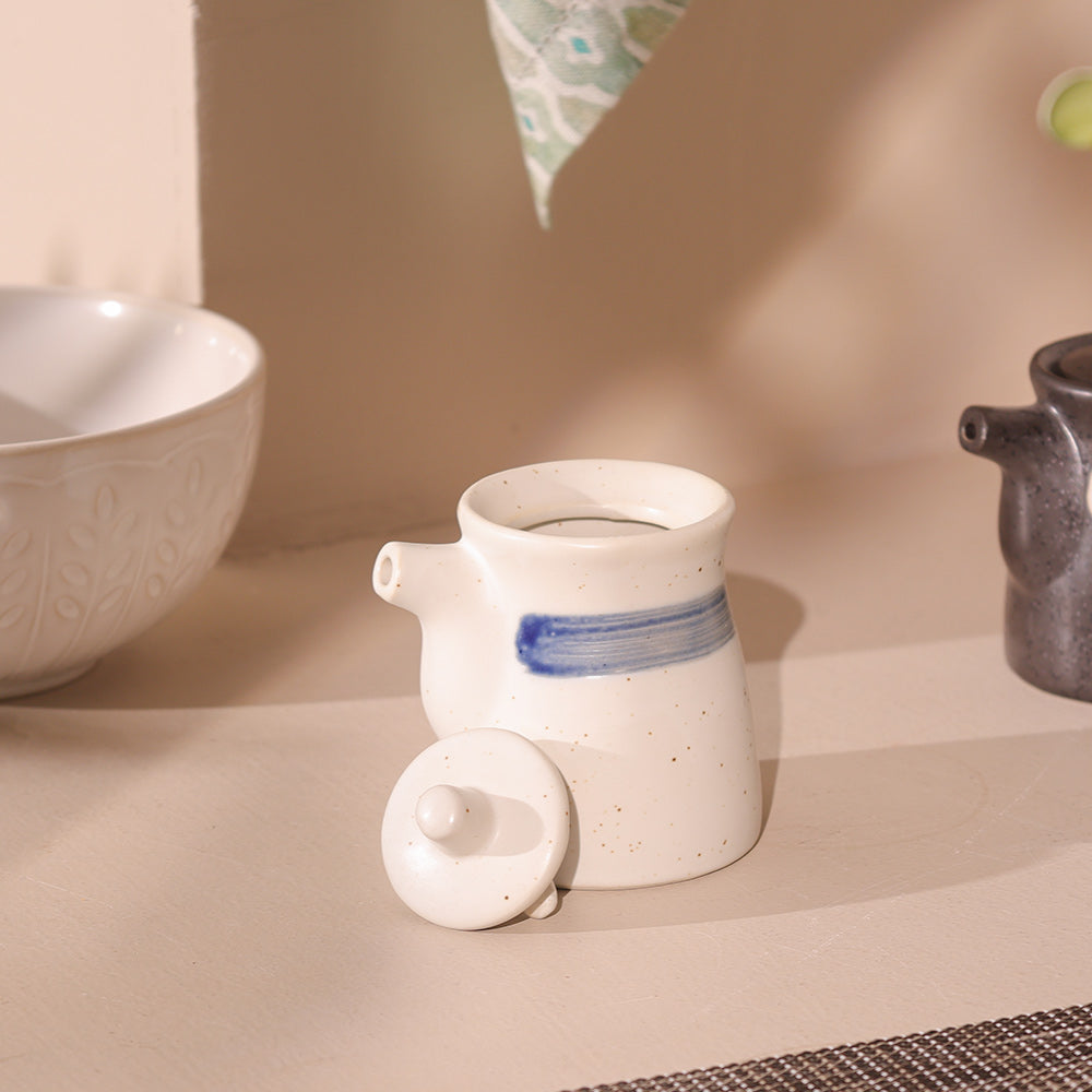 Seta Ceramic Condiment Dispenser - White Grey