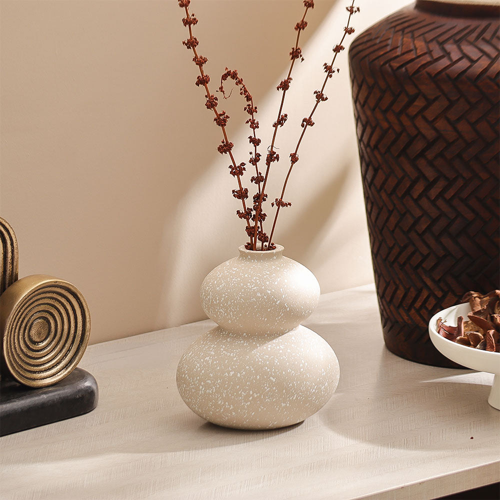 Shale Concrete Vase Small - Speckled Taupe