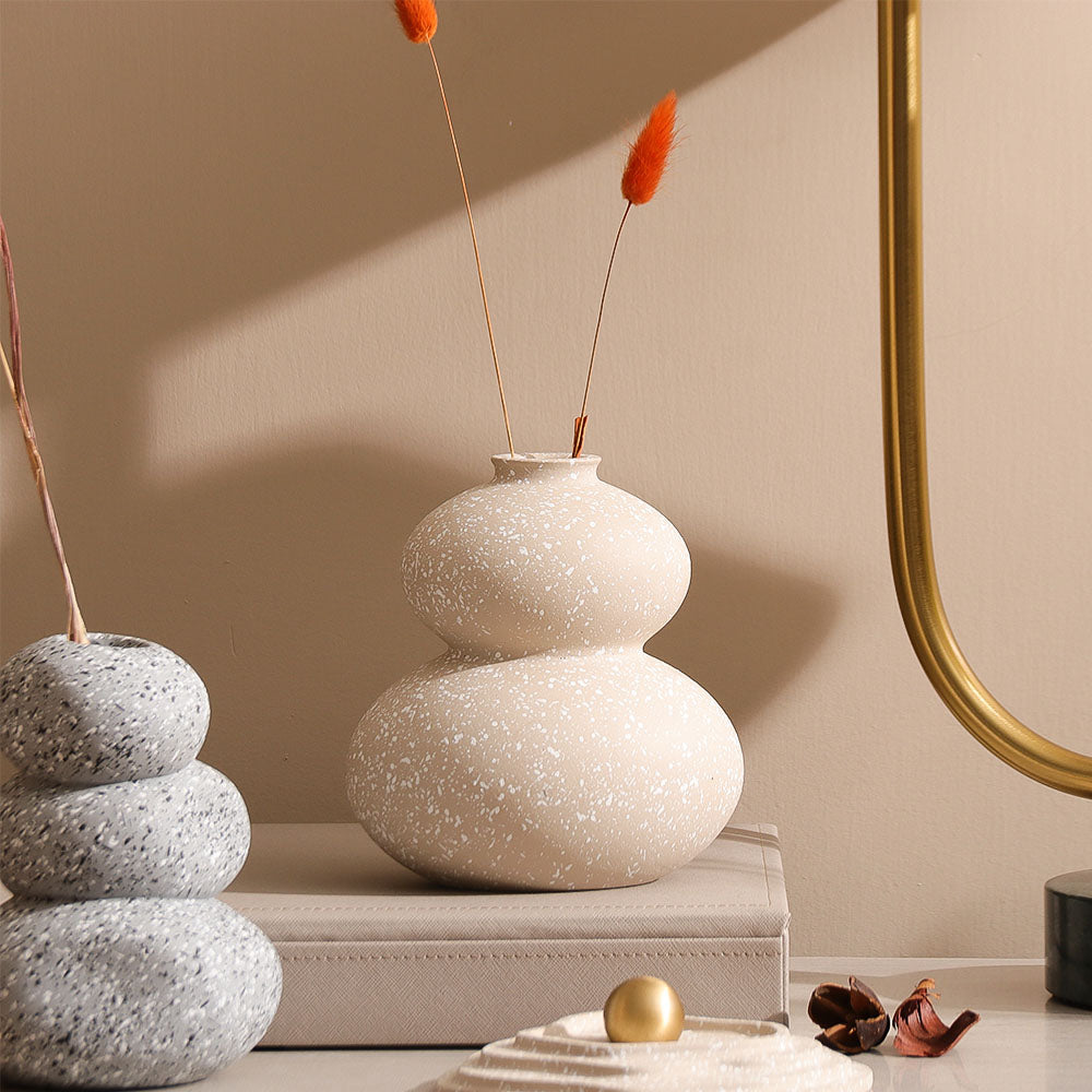 Shale Concrete Vase Small - Speckled Taupe