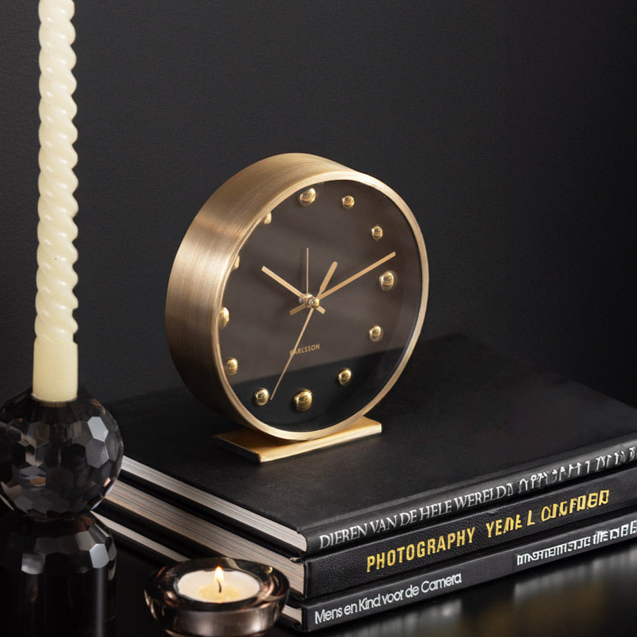 Shiny Dots Alarm Clock - Black Gold