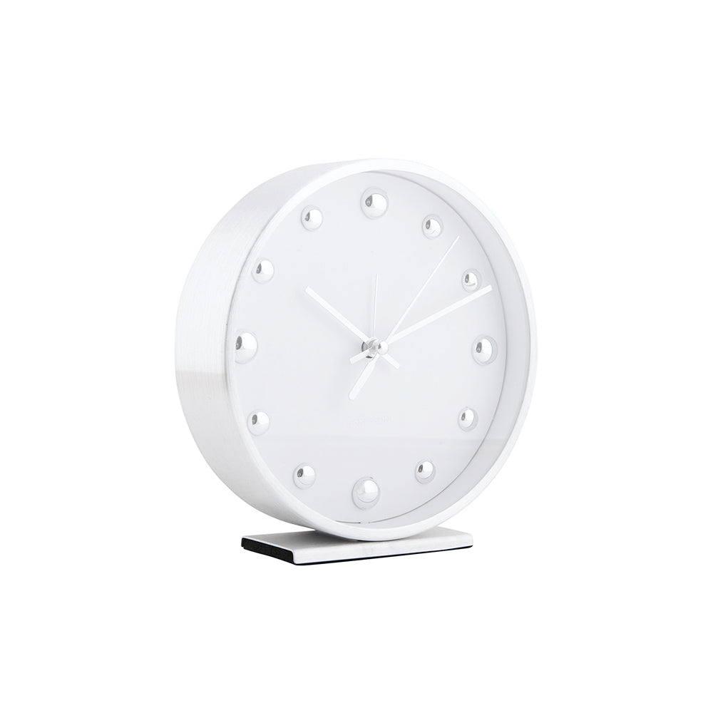 Shiny Dots Alarm Clock - White Silver