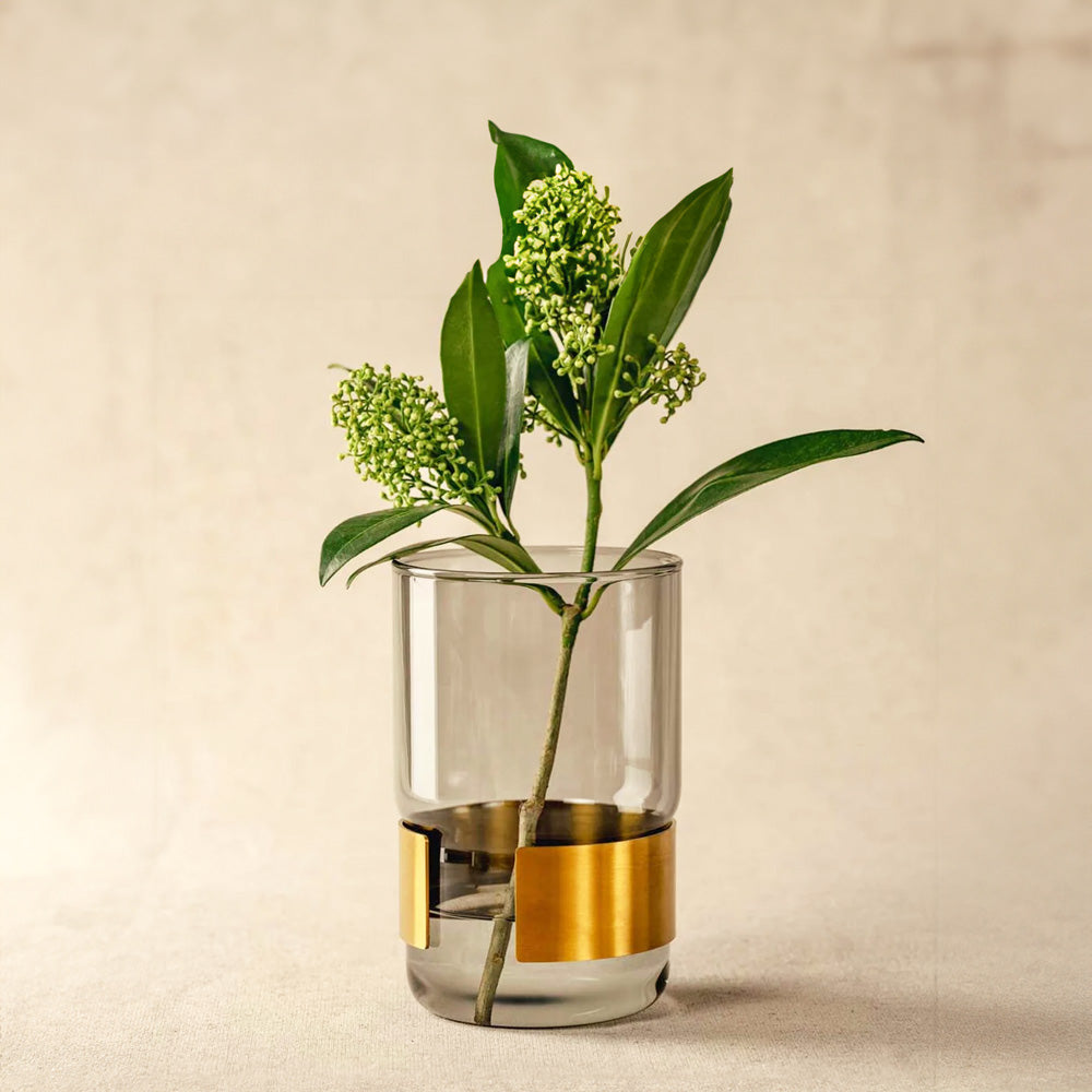 Silenzio Glass Vase Small - Grey