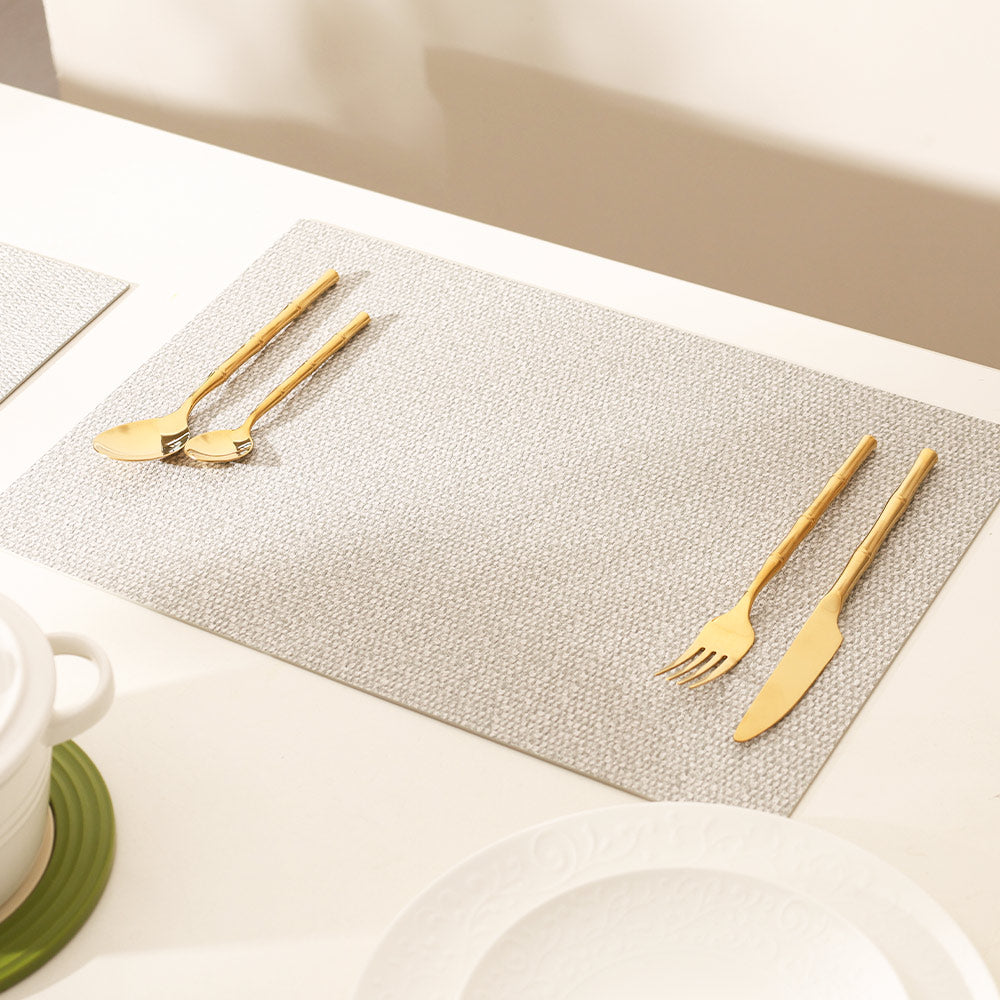 Silkstone Reversible Mats, Set of 6 - Taupe