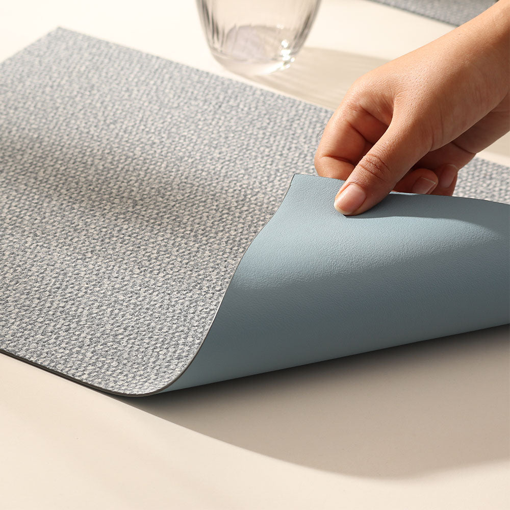 Silkstone Reversible Mats, Set of 6 - Light Blue