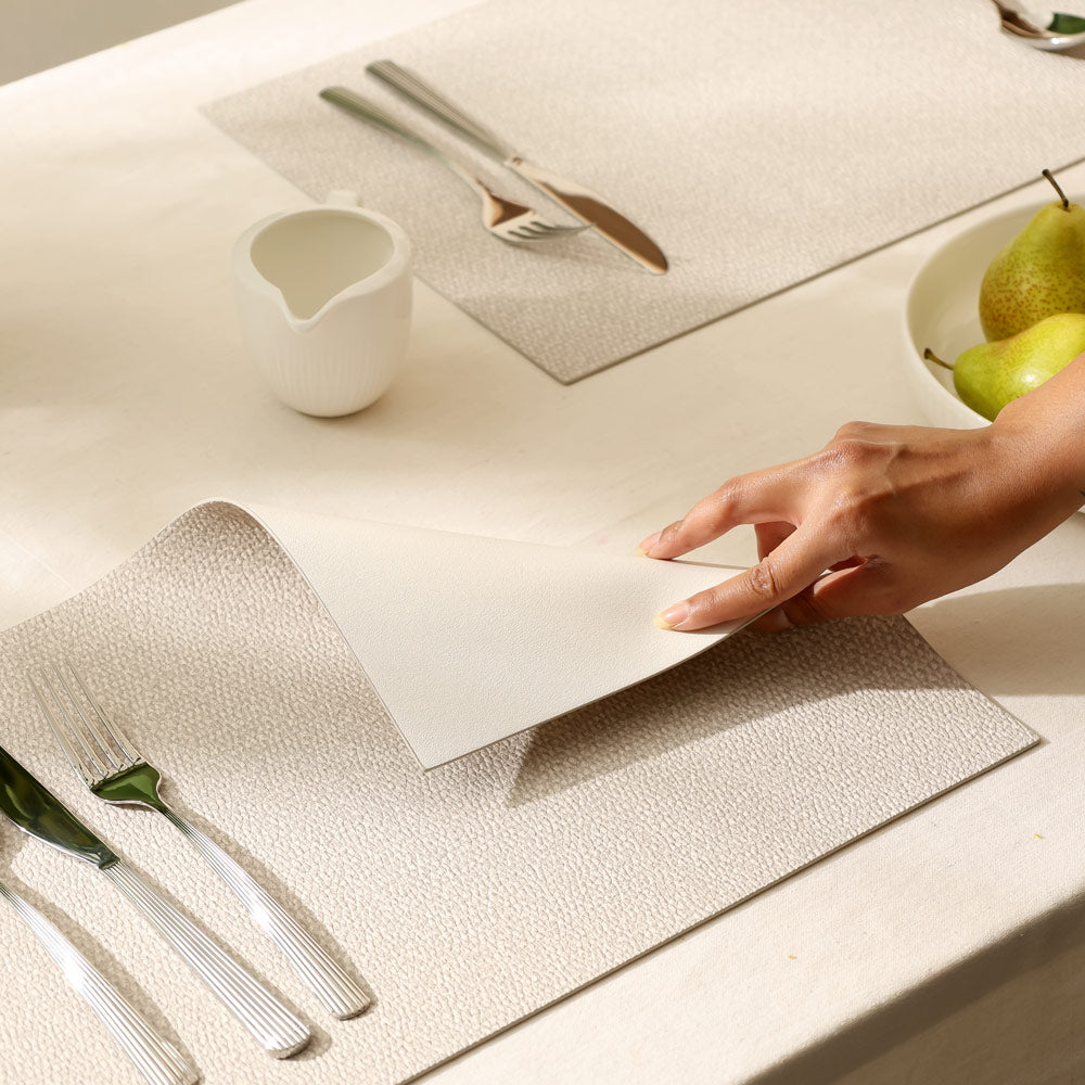Silkstone Reversible Mats, Set of 6 -  Milk White
