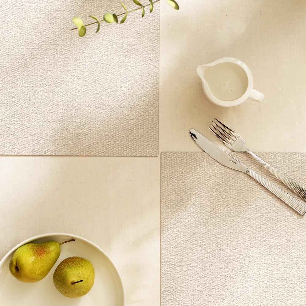 Silkstone Reversible Mats, Set of 6 -  Milk White