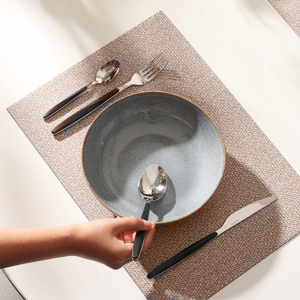Silkstone Reversible Mats, Set of 6 - Mocha