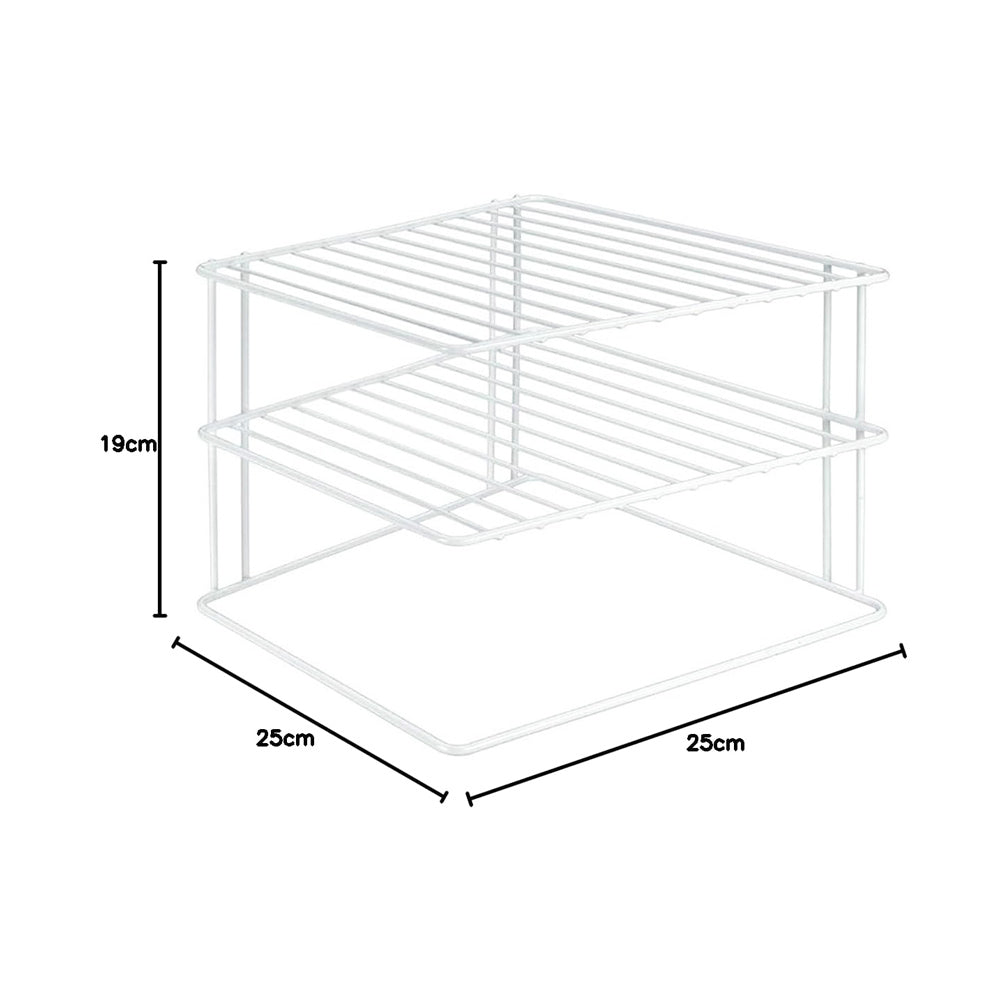 Silos 2-Tier Corner Rack - White