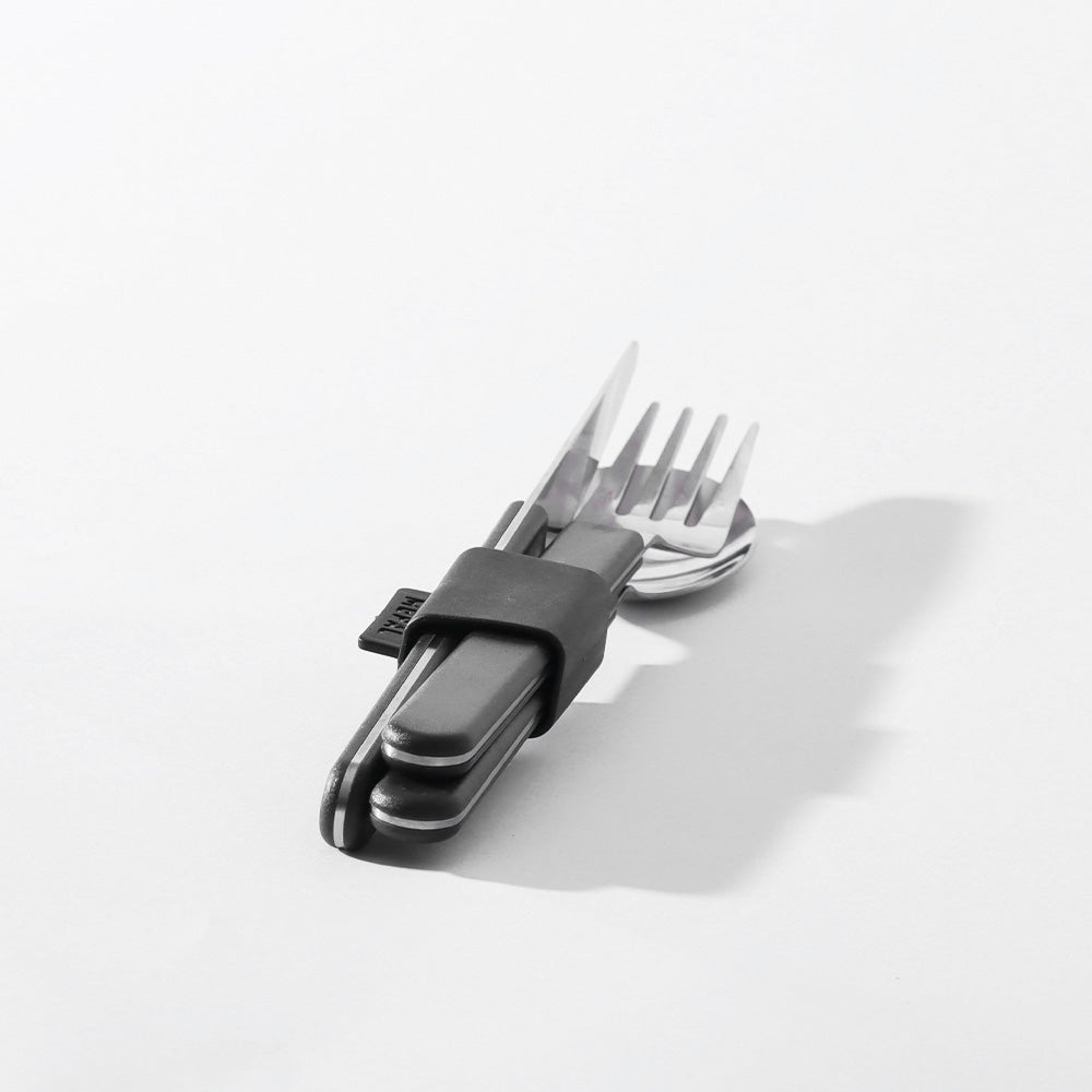 Silueta 3-Piece Travel Cutlery Set - Nordic Black