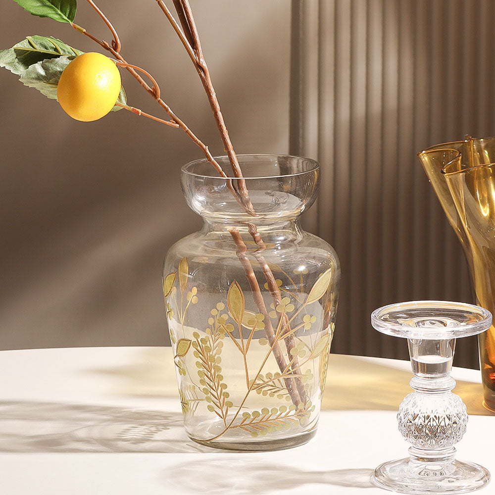 Silva Glass Vase Medium - Green Gold