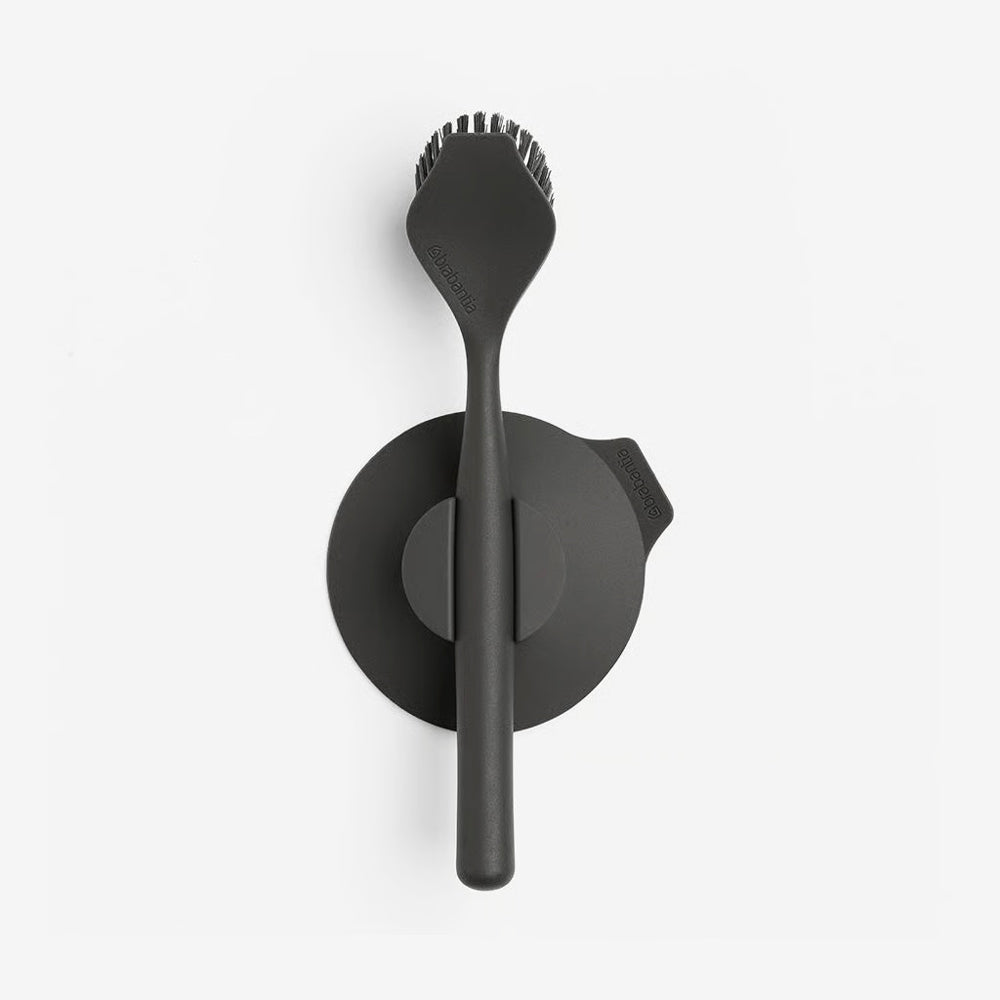 SinkSide Dish Brush with Suction Holder - Grey