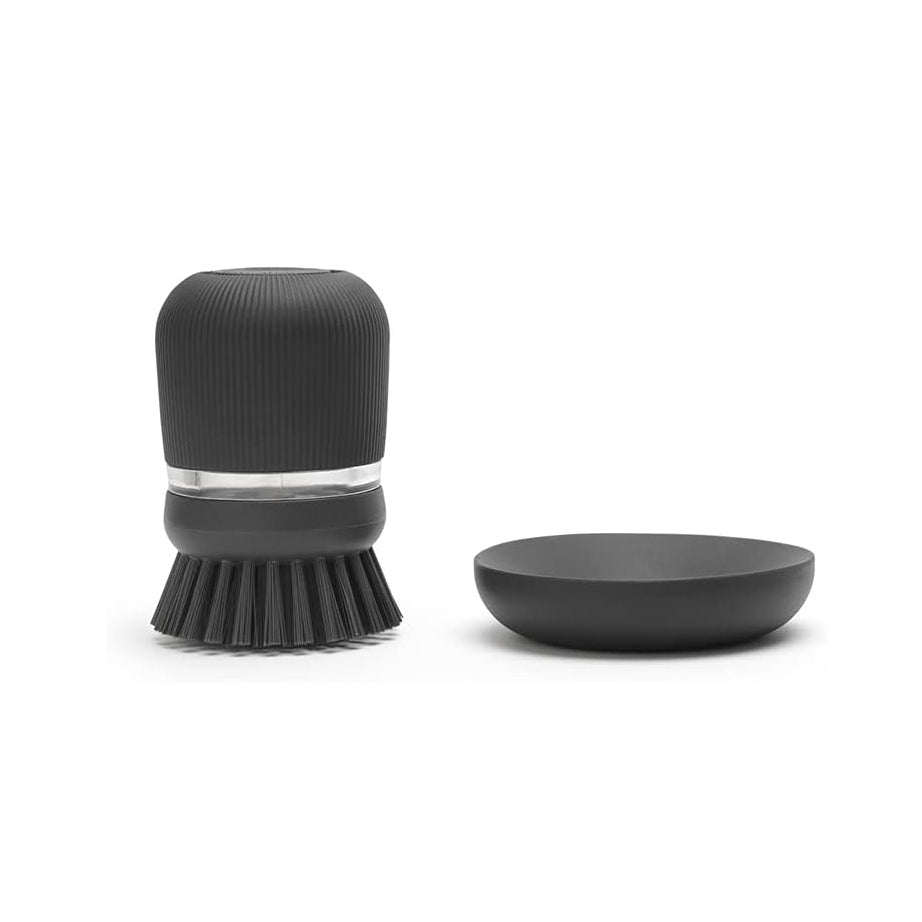 SinkSide Soap Dispensing Dish Brush - Dark Grey