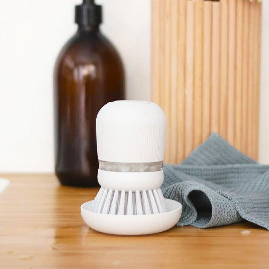 SinkSide Soap Dispensing Dish Brush - Light Grey