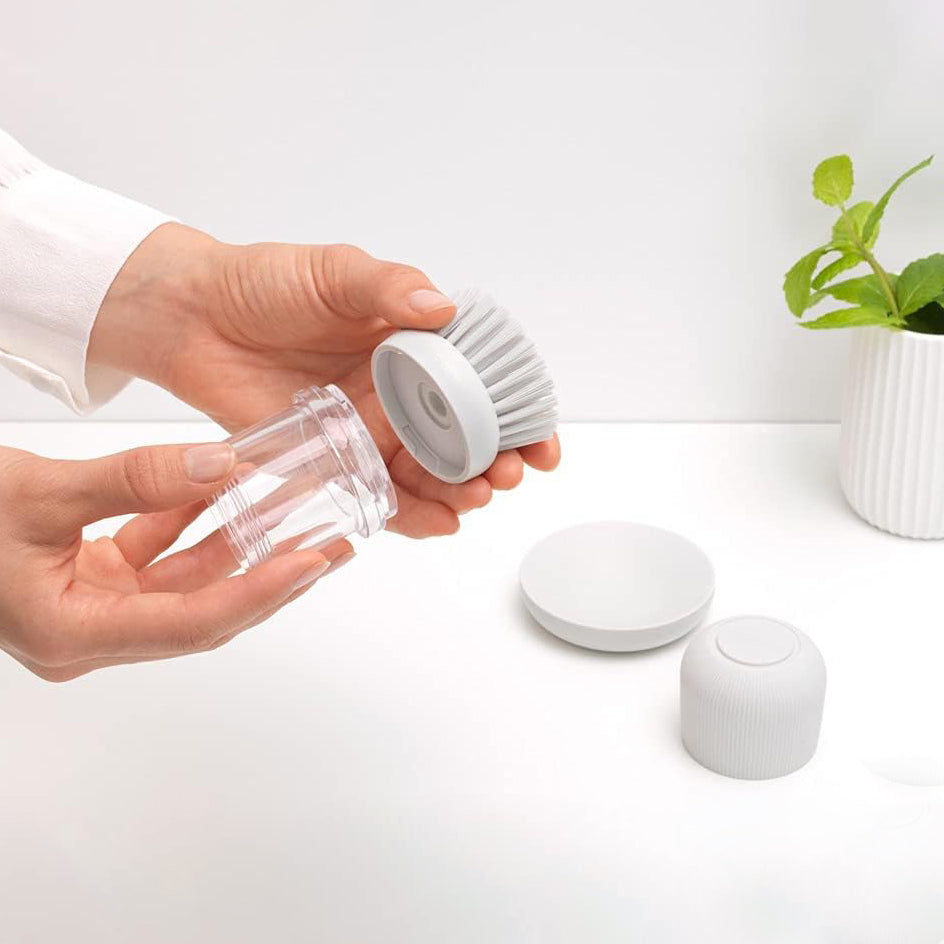 SinkSide Soap Dispensing Dish Brush - Light Grey