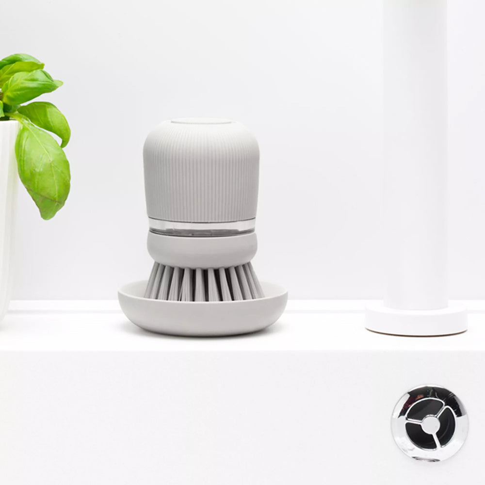 SinkSide Soap Dispensing Dish Brush - Mid Grey