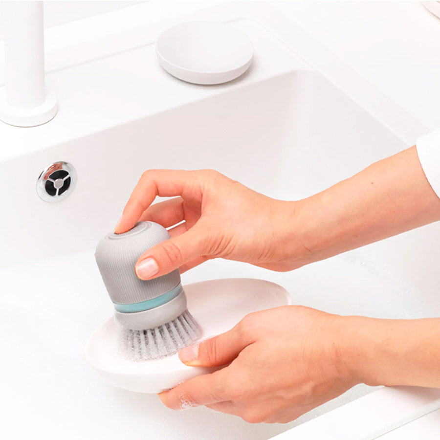 SinkSide Soap Dispensing Dish Brush - Mid Grey