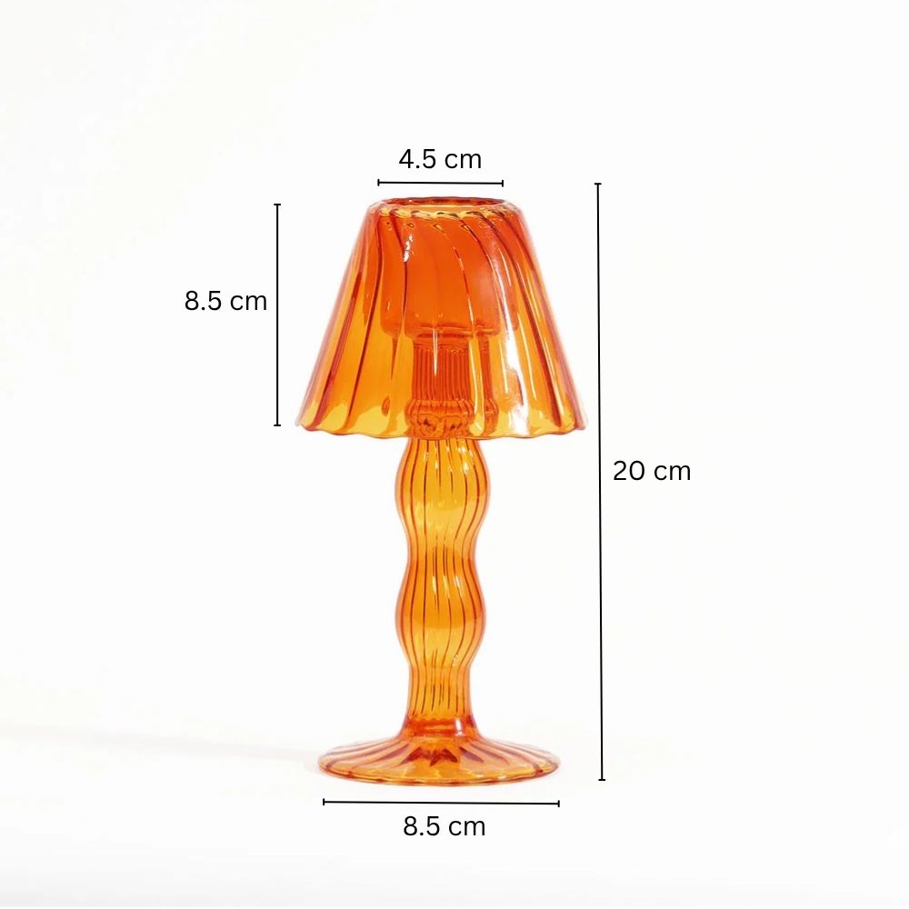 Sintra Glass Tealight Holder Lamp - Burnt Orange
