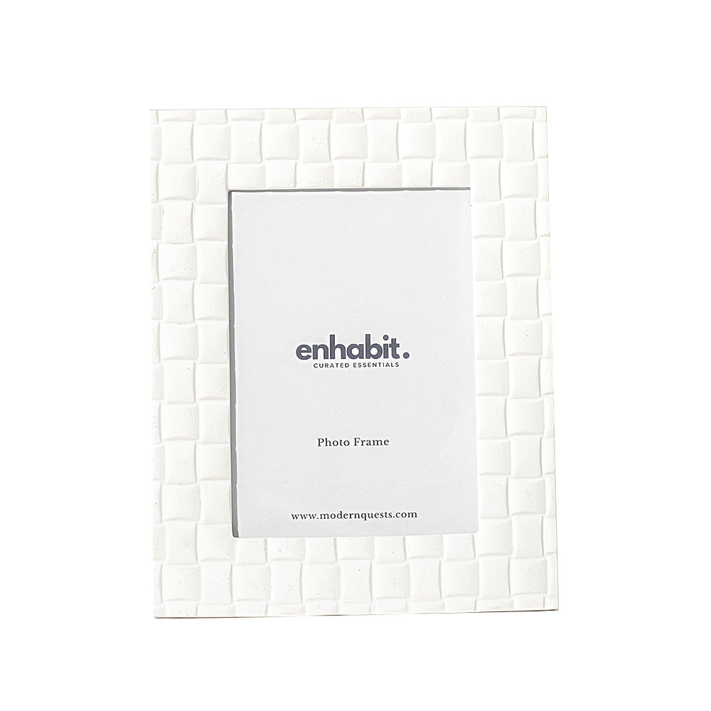 Grid Photo Frame Large - Matte White