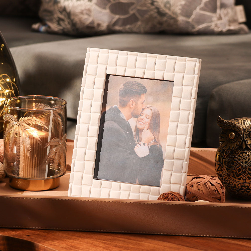 Grid Photo Frame Large - Matte White