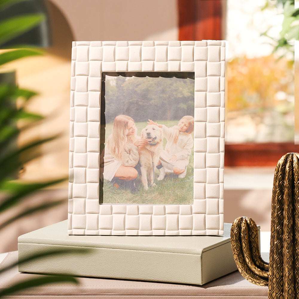 Grid Photo Frame Large - Matte White
