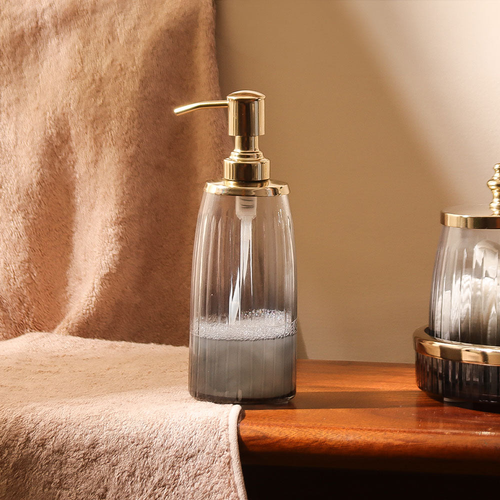 Skylar Glass Soap Dispenser - Smoke Gold