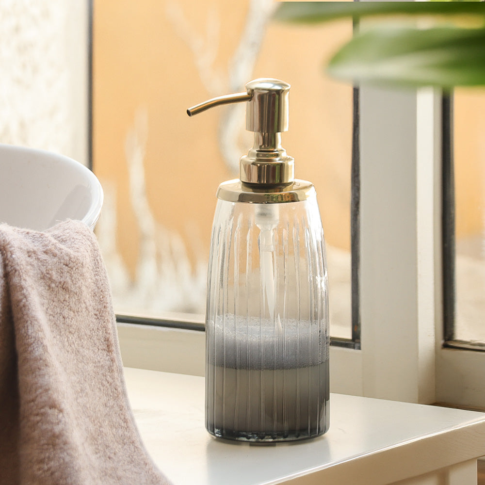 Skylar Glass Soap Dispenser - Smoke Gold