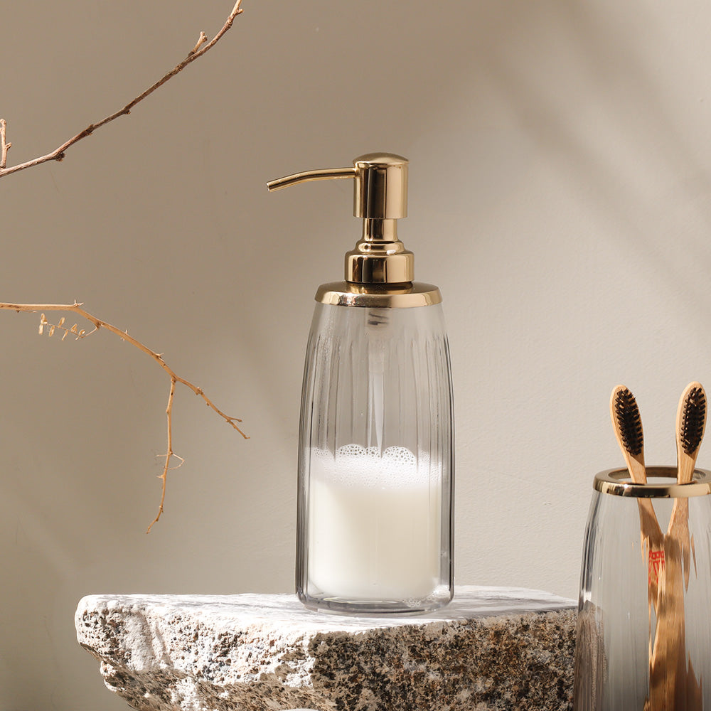 Skylar Glass Soap Dispenser - Smoke Gold