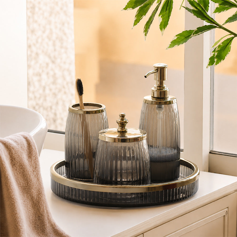 Skylar Glass Storage Jar - Smoke Gold