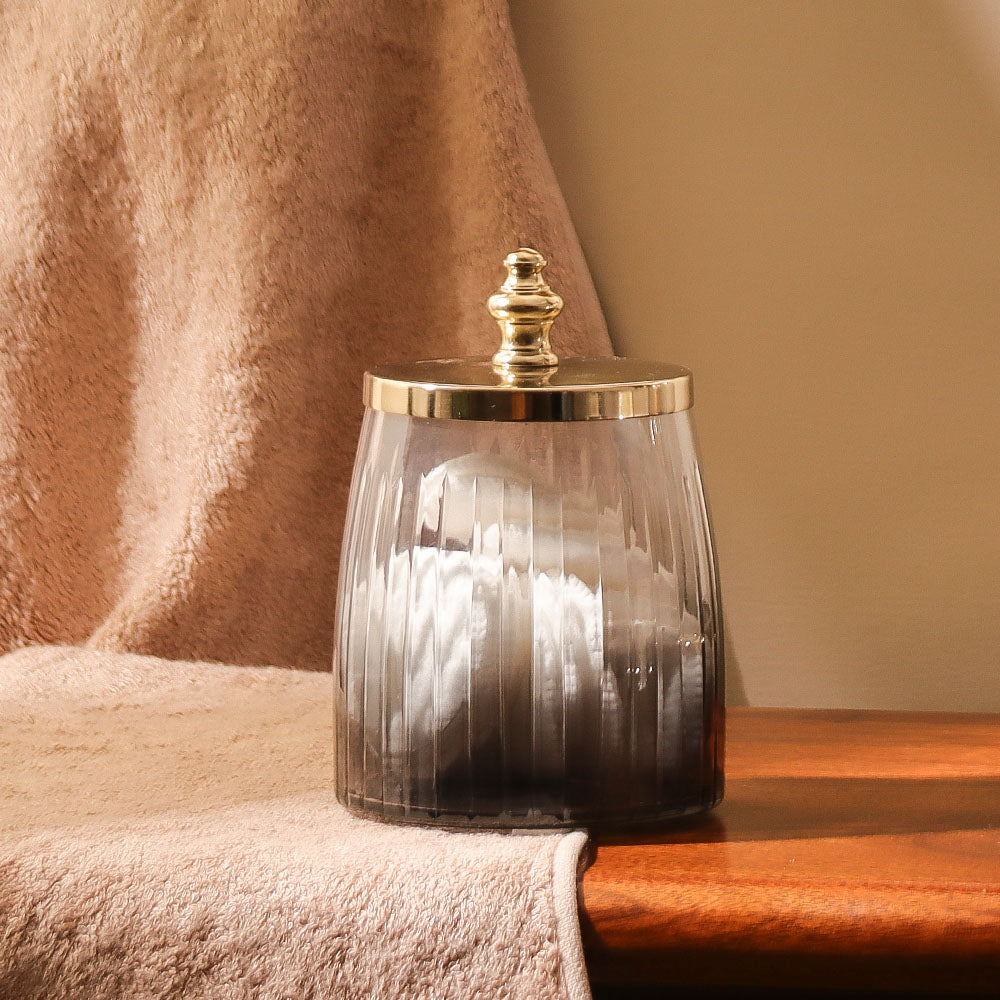 Skylar Glass Storage Jar - Smoke Gold