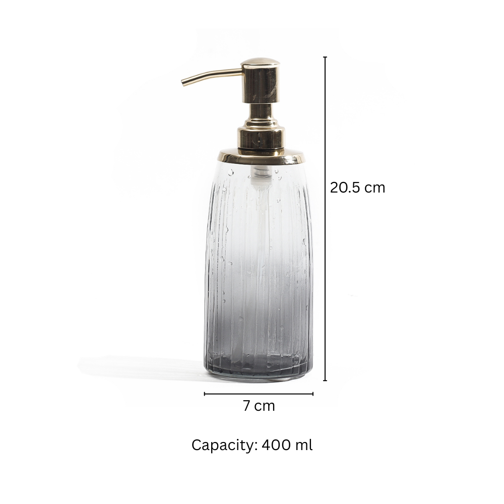 Skylar Glass Soap Dispenser - Smoke Gold