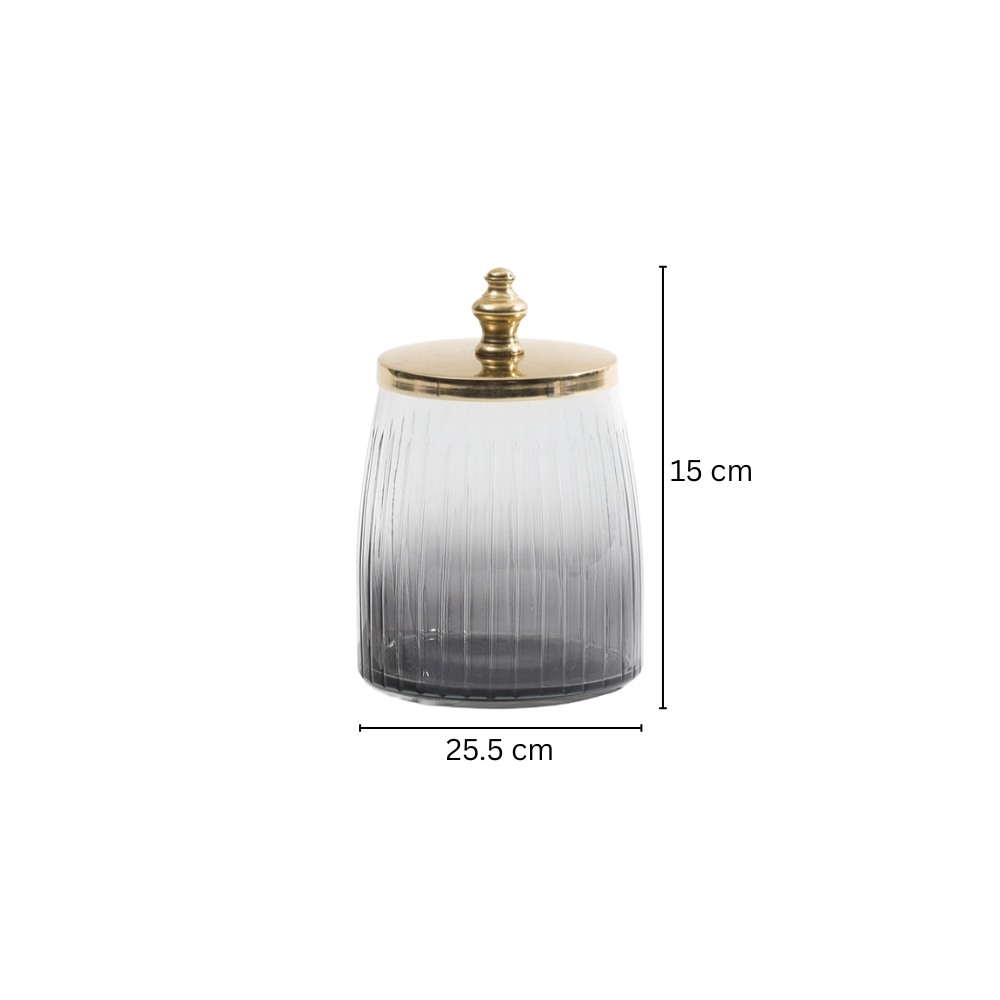 Skylar Glass Storage Jar - Smoke Gold