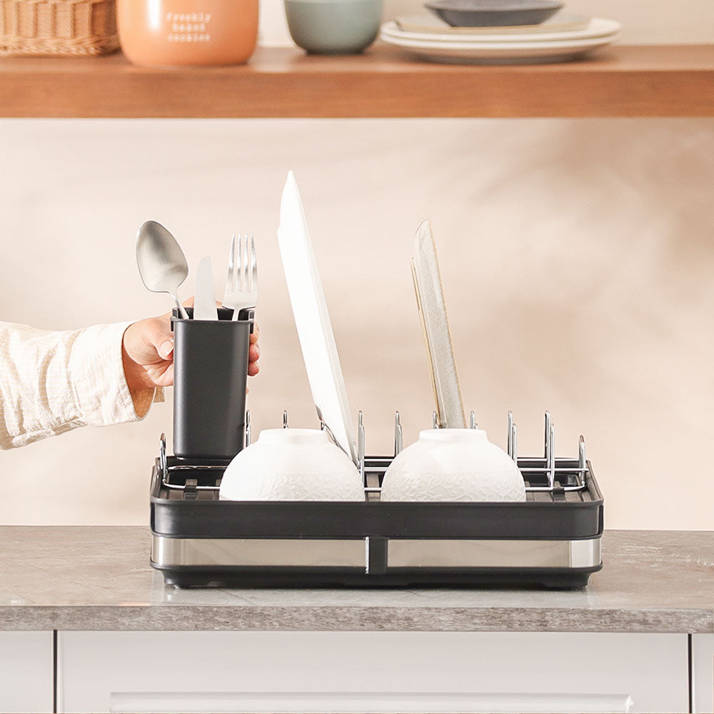 Slate Expandable Dish Rack - Black